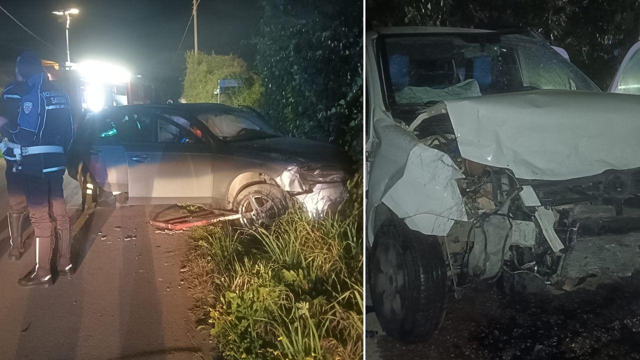 Scontro frontale nella strada di campagna: tre persone in ospedale