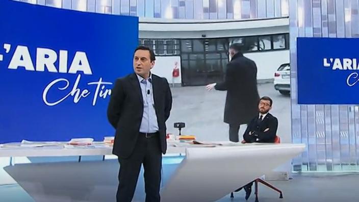 David Parenzo durante la trasmissione su La7
