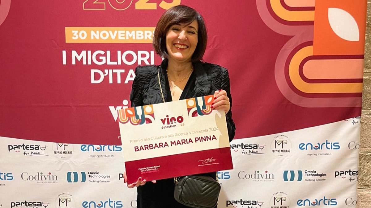 A Barbara Maria Pinna il prestigioso premio Vinoway Selection alla Cultura e ricerca