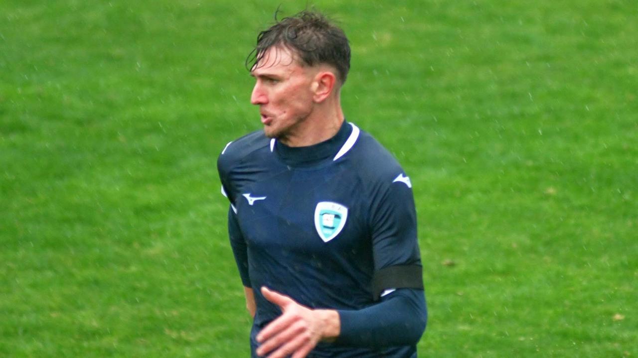 
	Il giocatore dell'Olbia Della salandra, autore di una delle reti della vittoria con il Trastevere

