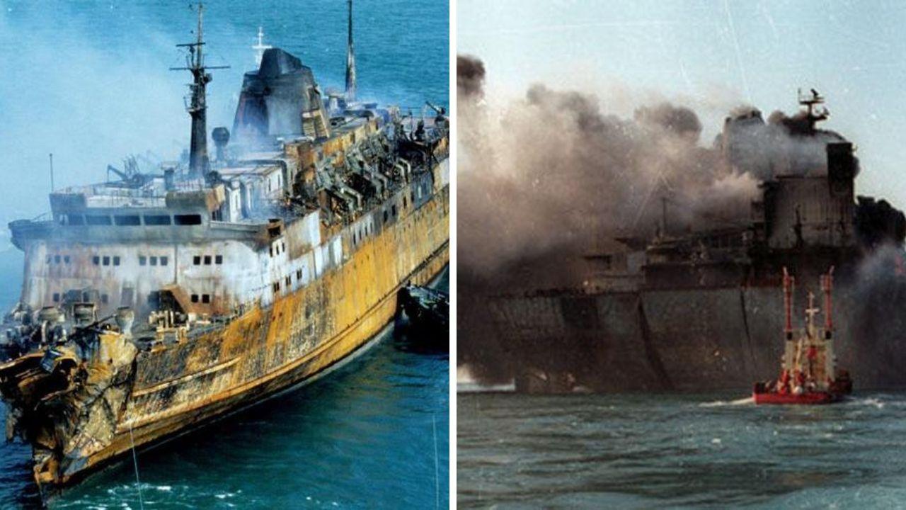 
	Due momenti dell'incidente della Moby Prince a Livorno

