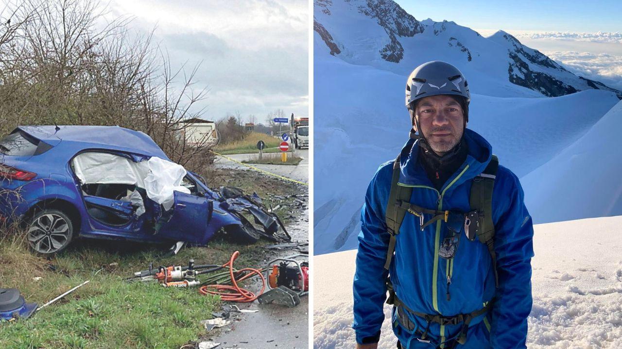 Il luogo dello scontro (foto Stick) e la vittima