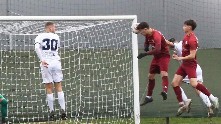 Un momento della partita col Cittadella
