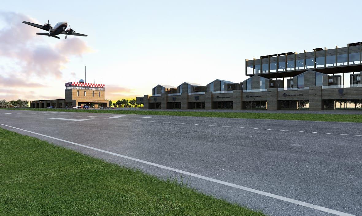 
	Il rendering di come sar&agrave; il nuovo aeroporto di Massa - Cinquale all&rsquo;esterno e all&rsquo;interno

