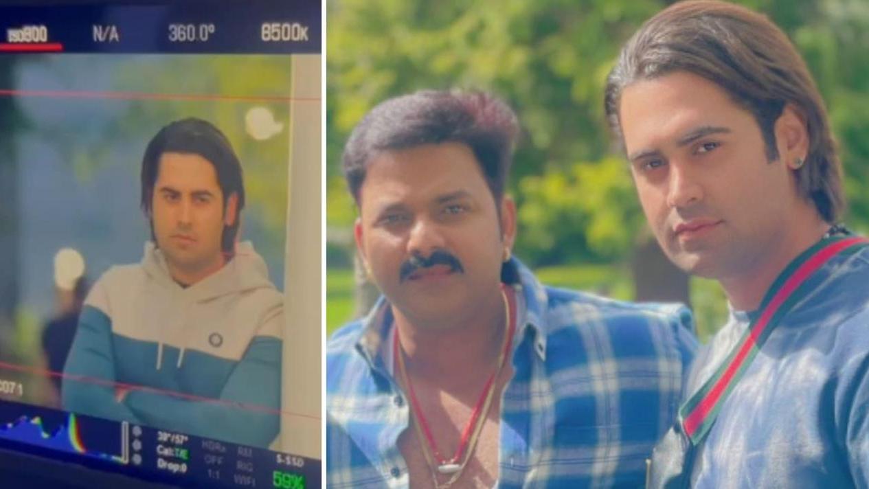 Omar Khan sul set e con Pawan Singh