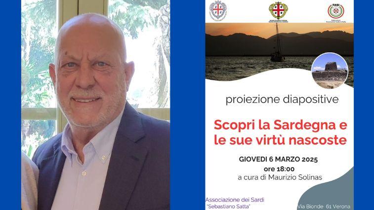 Giuseppe Cuccuru e la locandina dell'evento