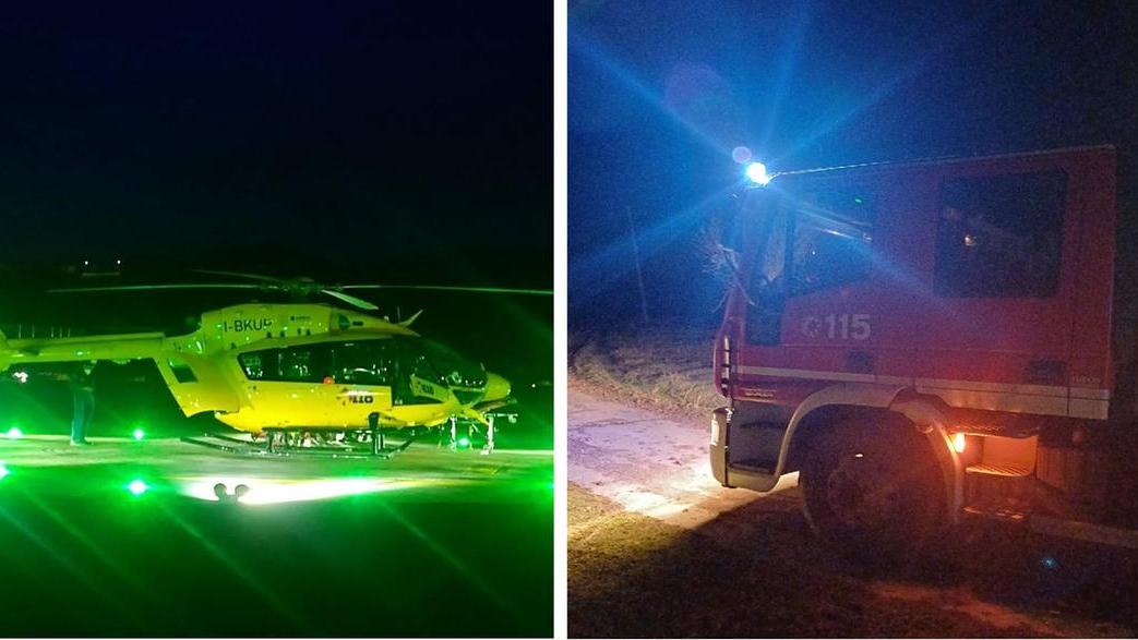 L’elicottero ha condotto il 24enne all’ospedale di Fidenza, i vigili del fuoco hanno rilevato il monossido