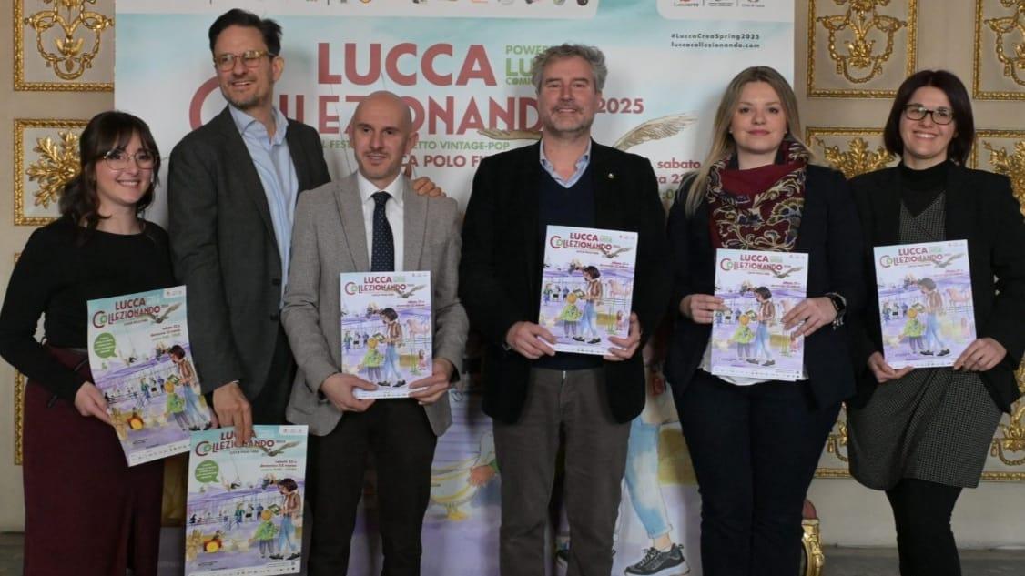 Al centro il sindaco Mario Pardini alla presentazione di Collezionando