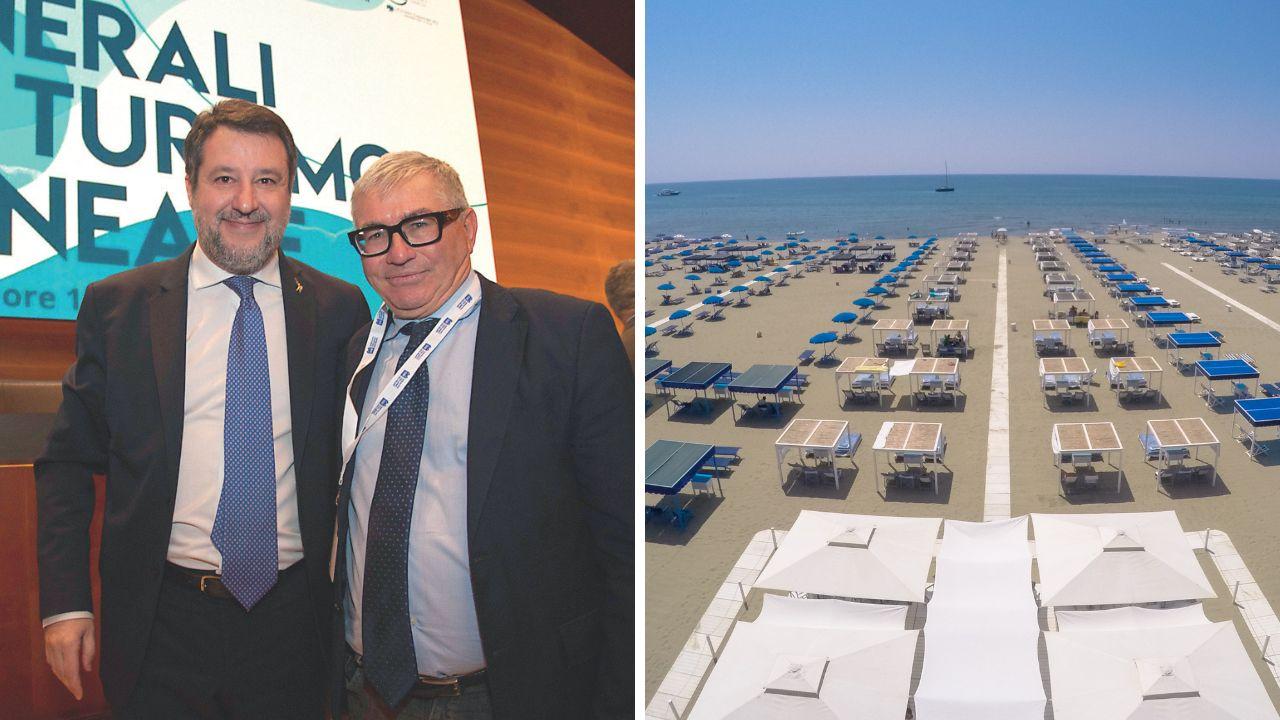 Matteo Salvini col presidente nazionale di Sib-Fipe Confcommercio, Antonio Capacchione