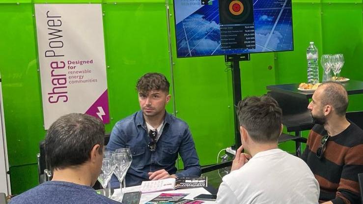 La delegazione di Aton Green Storage spa in fiera a Rimini