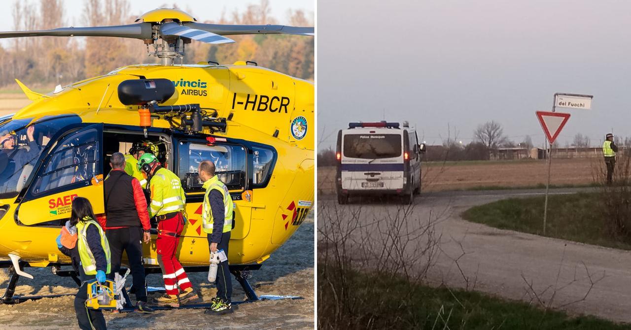 
	L'elisoccorso e la strada chiusa dalla polizia locale

