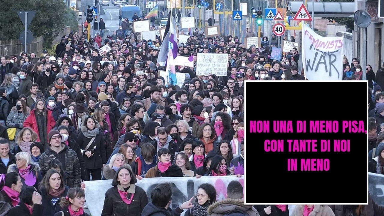 
	Una manifestazione dell'8 marzo a Pisa (Muzzi 2022) e il post delle fuoriuscite

