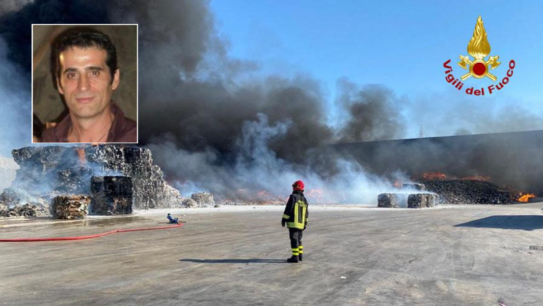 
	L'incendio allo stabilimento Gesam di Truncu Reale, nel riquadro Antonio Masia


