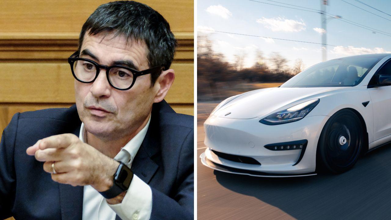 Nicola Fratoianni e una Tesla