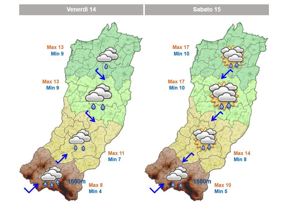 Meteo a Reggio Emilia: piogge intense, poi arrivano brinate e cieli sereni