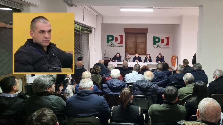 
	Un incontro del Pd in citt&agrave;. Nel riquadro: Paolo Pirisi

