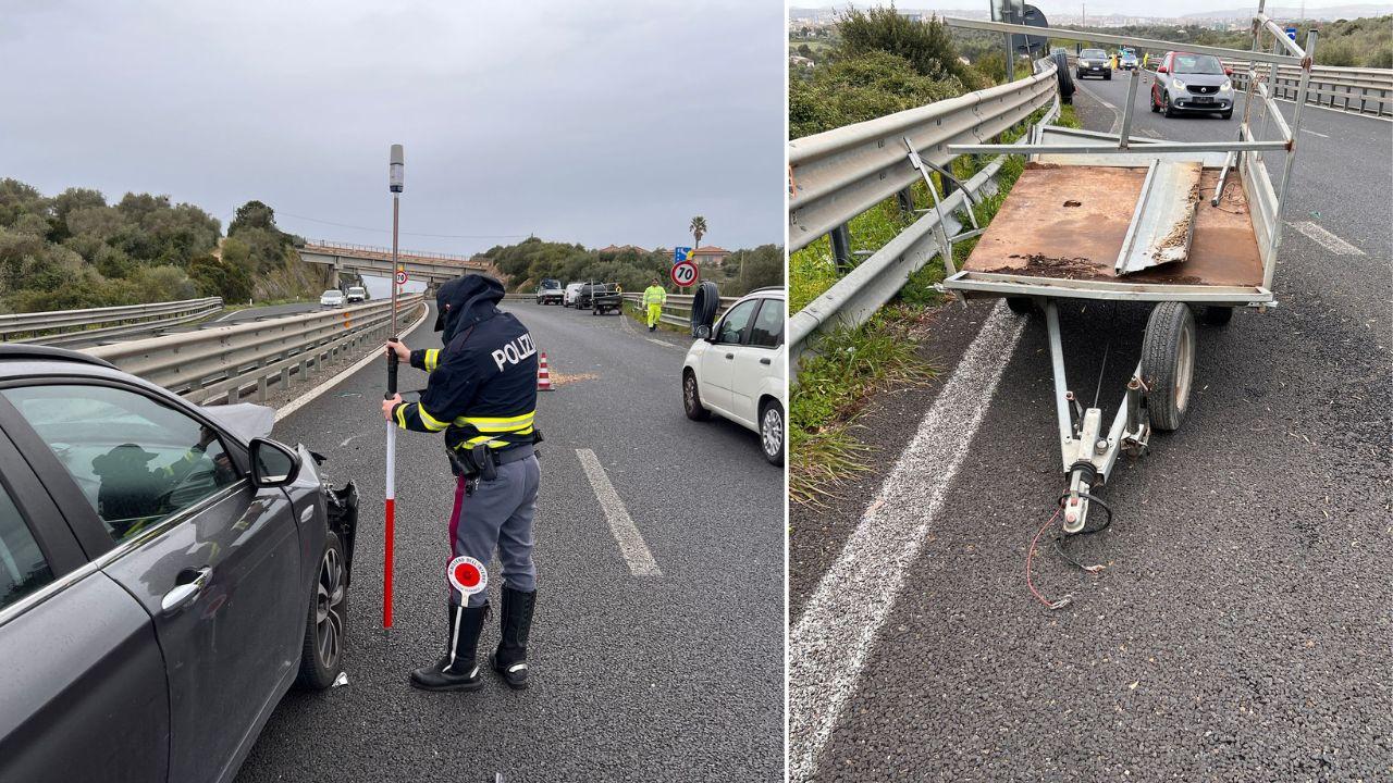 Sassari-Alghero, un rimorchio fuori controllo travolge un’auto