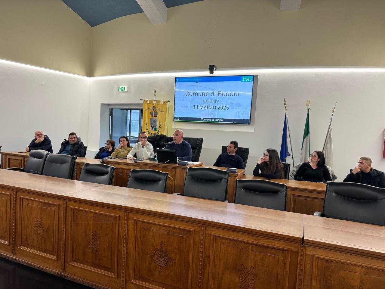 
	Un momento dell'incontro in municipio&nbsp;

