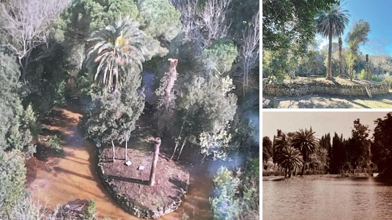 
	Il laghetto dopo le piogge di questi giorni, in alto il laghetto vuoto e in basso una foto d'epoca

