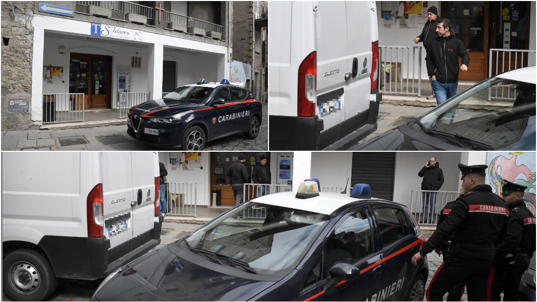 La tabaccheria di Orgosolo, l'autista del furgone e il collega rapinati<em> (foto Massimo Locci)</em>