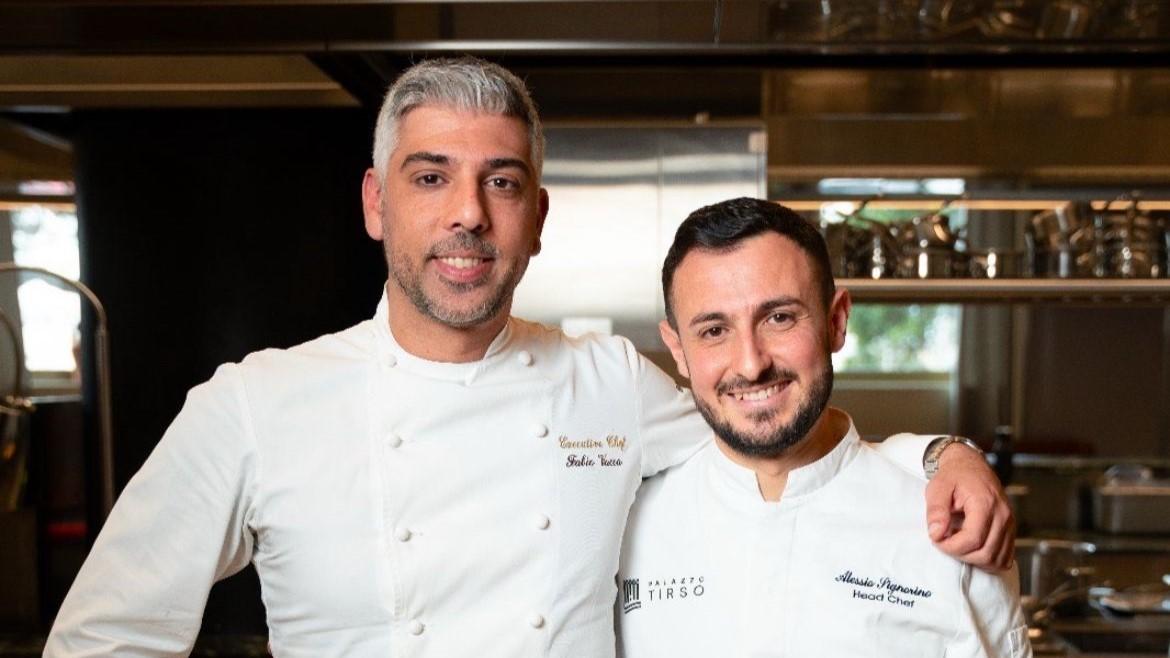 
	(Fabio Vacca e Alessio Signorino chef protagonisti della cena del 20 marzo dal titolo &ldquo;Rapsodie veg&rdquo;)


