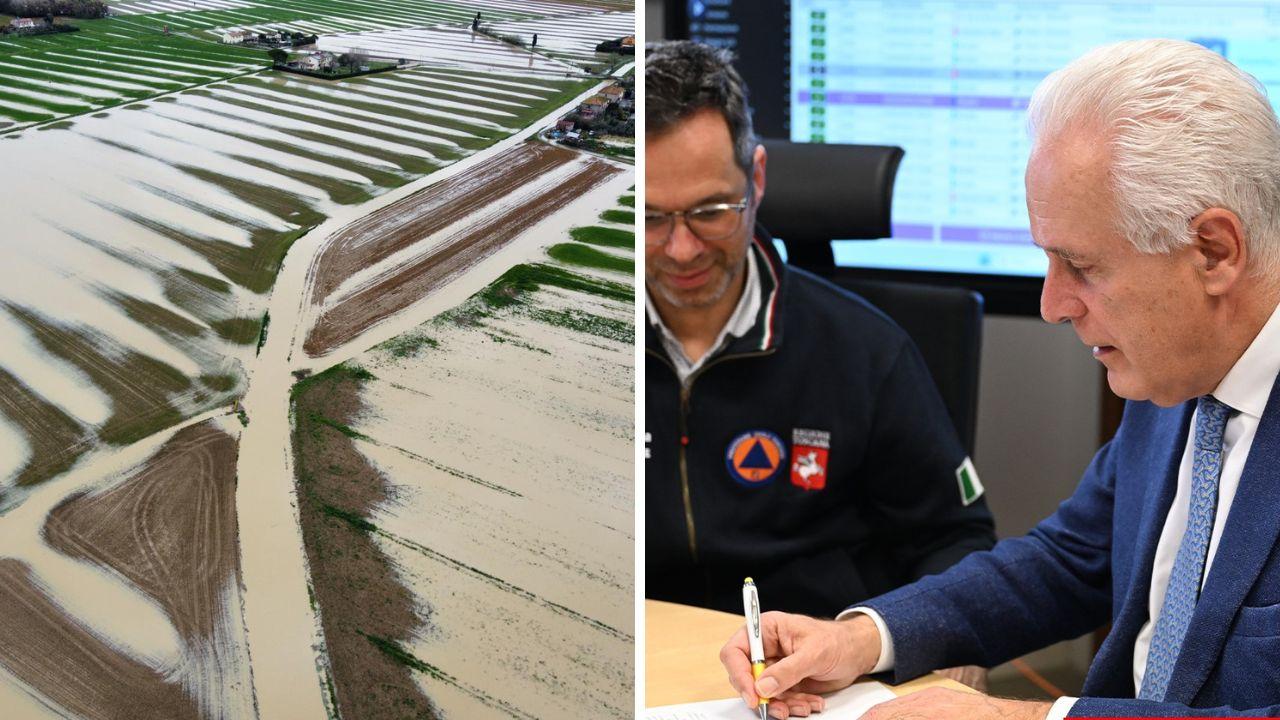 
	I campi allagati dopo l'ondata di maltempo del 14 marzo e il governatore Eugenio Giani

