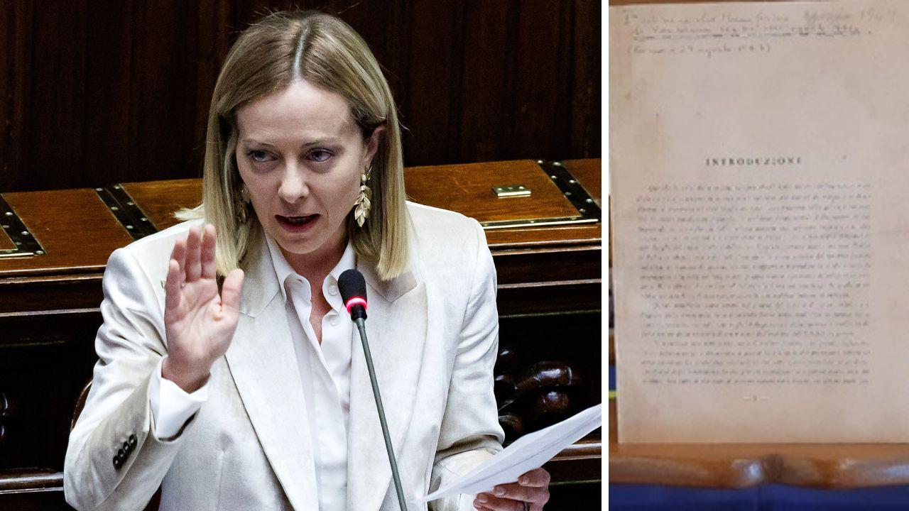 
	Giorgia Meloni e la prima copia del Manifesto di Ventotene

