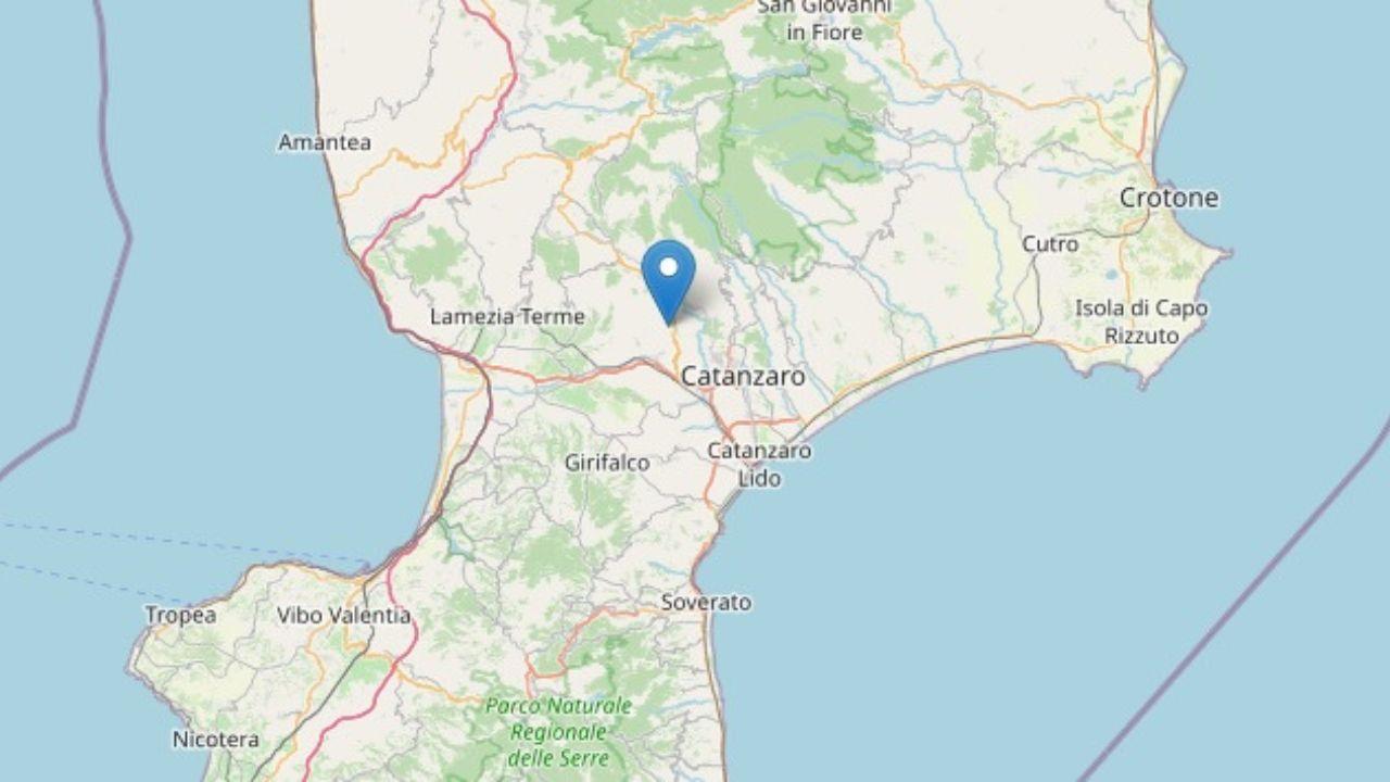 L'epicentro della scossa delle 14,46