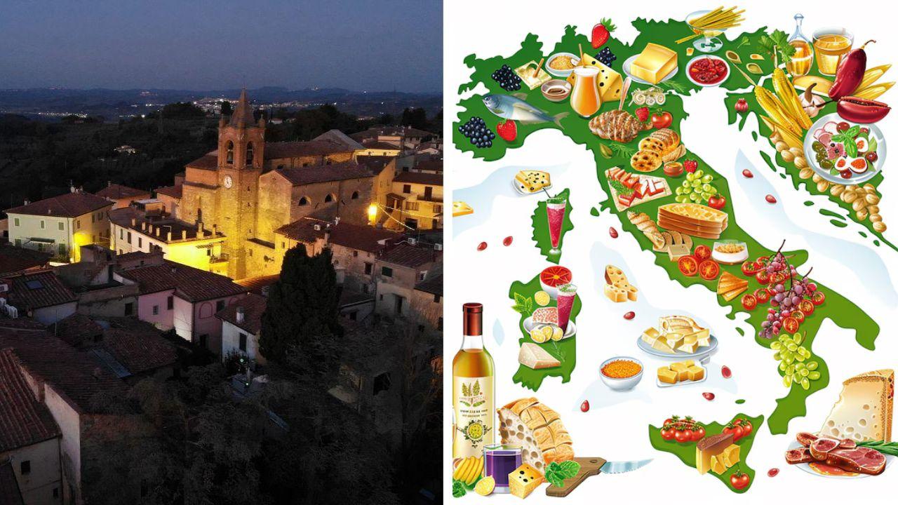 A sinistra il borgo di Terricciola