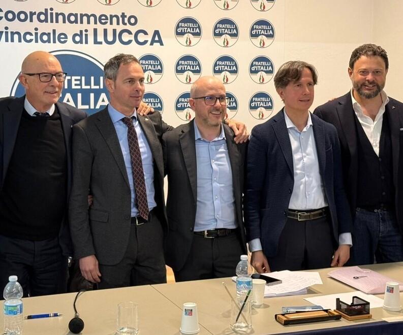 
	Il nuovo coordinatore comunale di FdI Luca Pierotti &egrave; il secondo da sinistra

