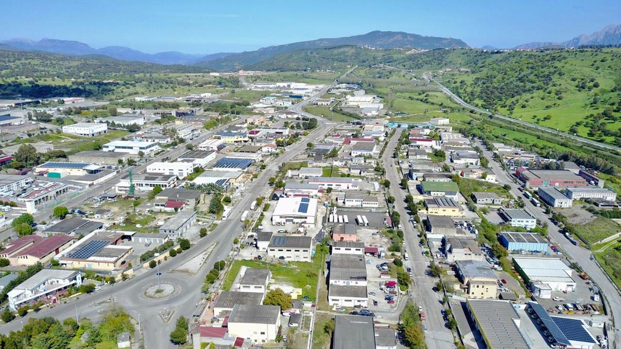 Una veduta aerea della zona idustriale di Pratosardo