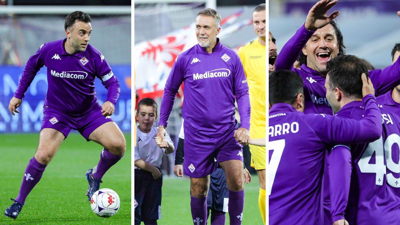 Da sx Pepito Rossi in azione, Batistuta e un’esultanza dopo un gol