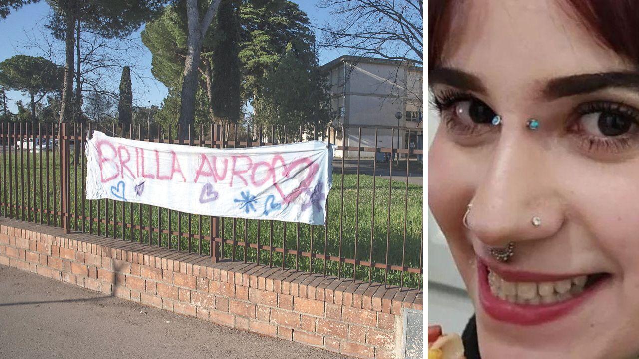 Lo striscione degli amici e Aurora