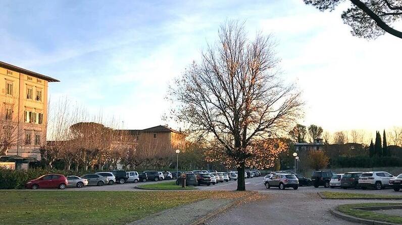 Il parcheggio di viale Bustichini, nei pressi dell'ex campone da golf (foto Nucci)