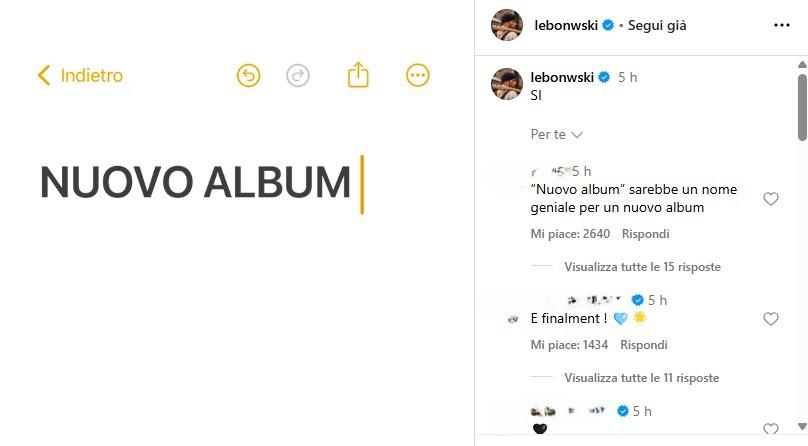 Salmo, il post su Instagram “Nuovo album”