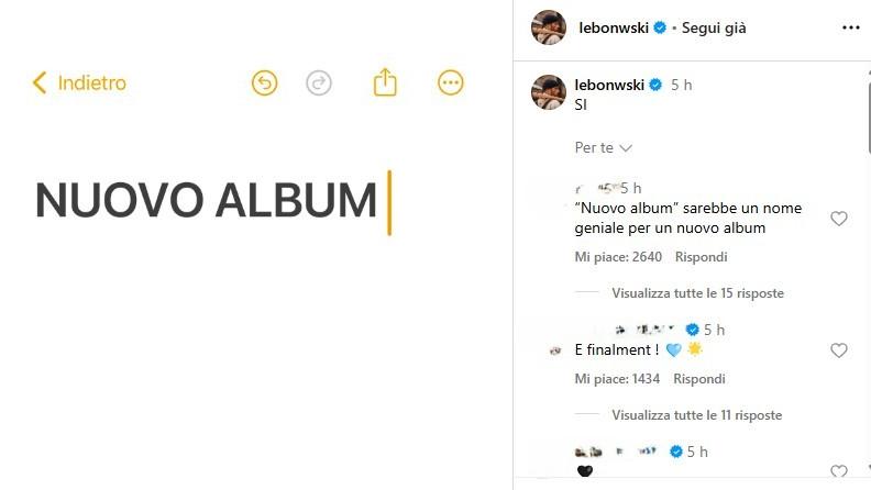 Salmo, il post su Instagram “Nuovo album”