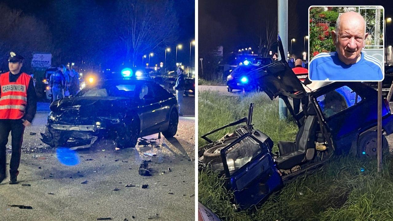 Le macchine coinvolte nell'incidente e la vittima, Delfo Puccetti