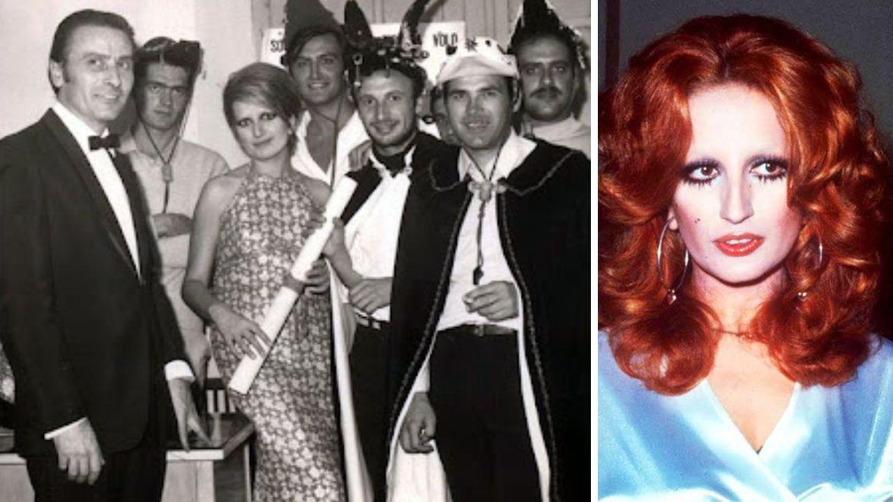 Mina (al centro) con i goliardi castiglioncellesi