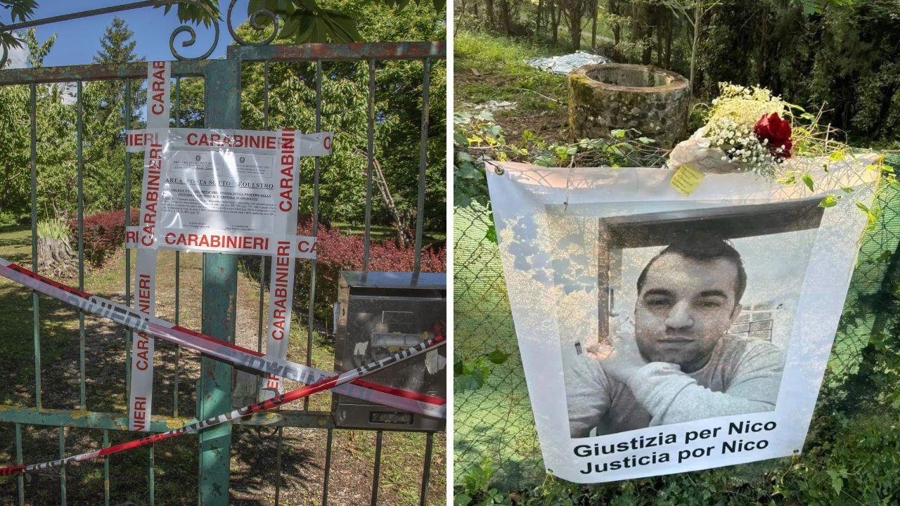 Il pozzo nel quale venne trovato il corpo di Matias Nicolas Del Rio e la villetta di Case Sallustri