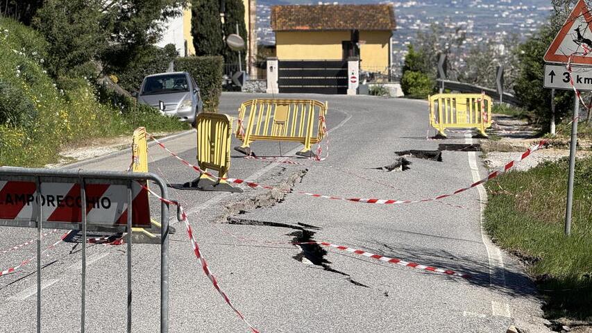 Una delle frane sul San Baronto