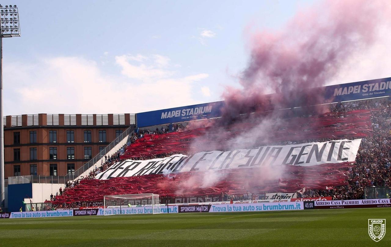 Sassuolo-Reggiana, così ai tifosi granata sarà impedito anche di andare sotto la Curva Sud