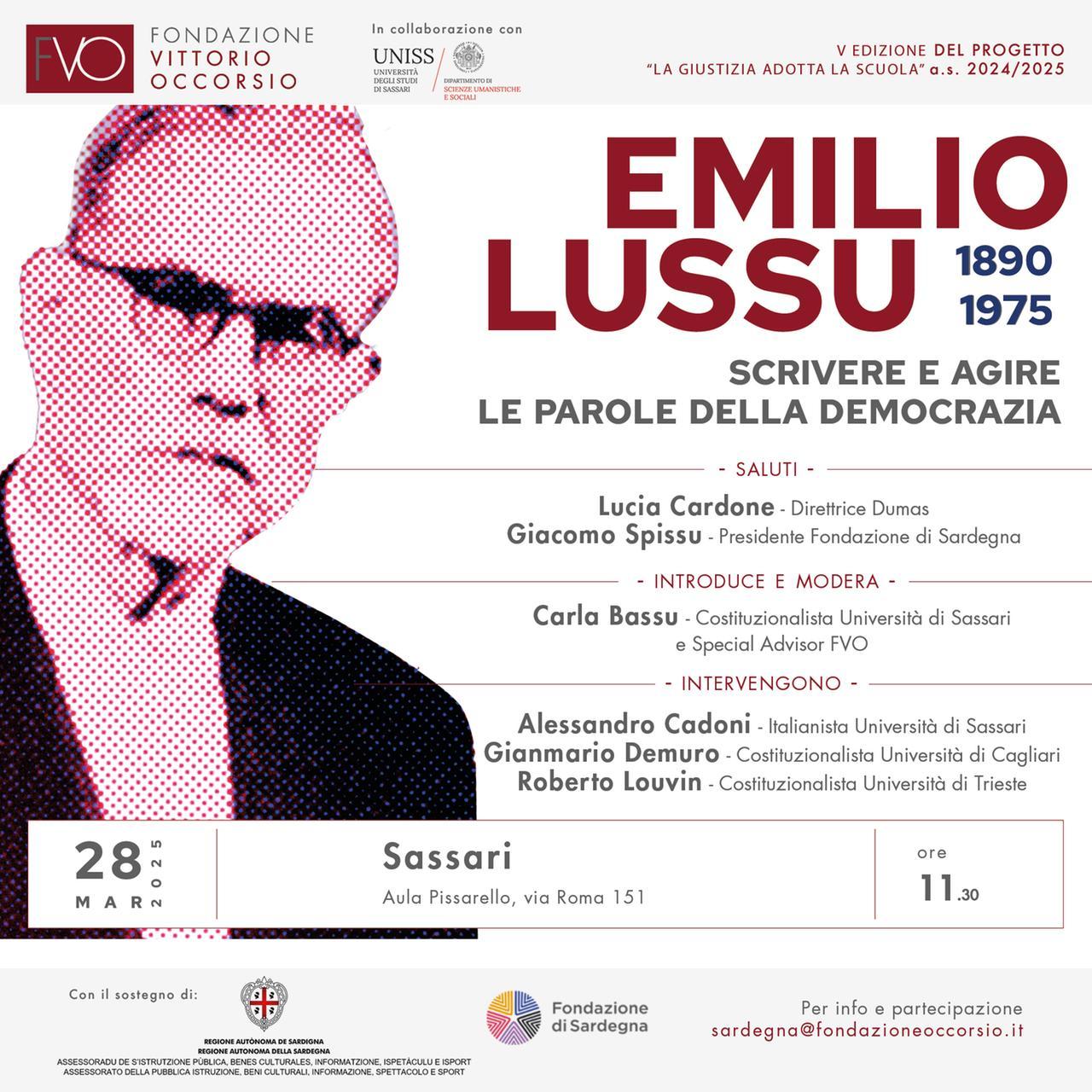 Al Dumas di Sassari un convegno dedicato a Emilio Lussu