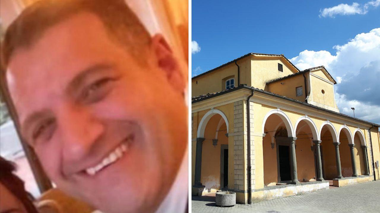 Gianluca Benesperi e la chiesa dove si terrà il funerale