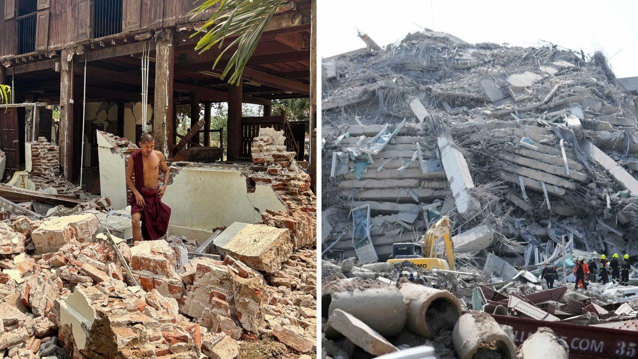 
	Un monastero distrutto&nbsp;in Myanmar e il grattacelo in costruzione crollato a Bangkok: sotto alle macerie decine di persone

