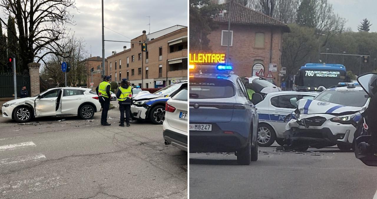 La pattuglia si è schiantata contro un'auto