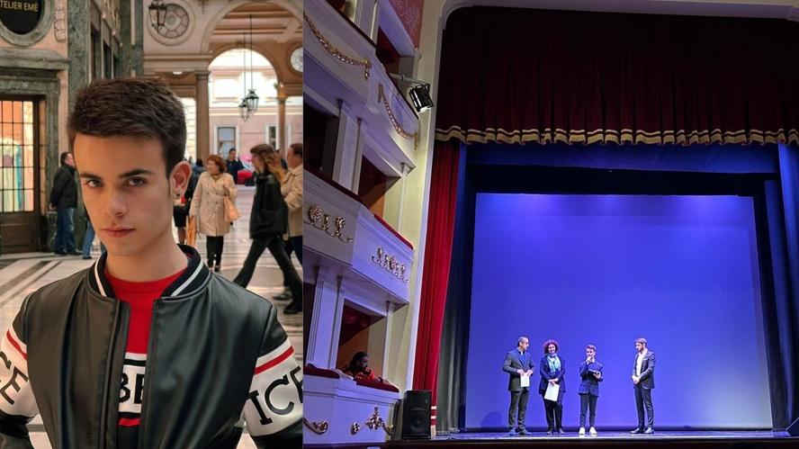 Mario Addis e accanto la premiazione a Sassari