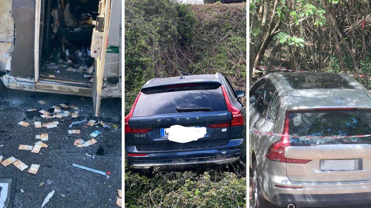 
	Il colpo e due delle auto usate per la fuga

