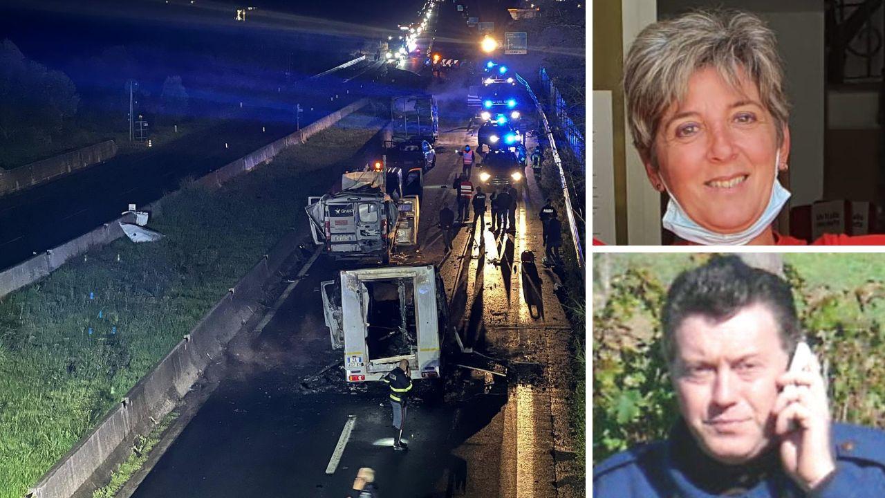 L’assalto al portavalori avvenuto a San Vincenzo, a dx Fiorella Ferroni e Raffaele Baldanzi