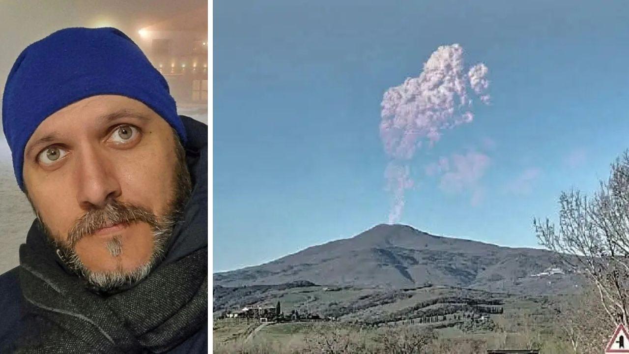 Gabriele Ruffoli e la foto del Monte Amiata utilizzata per lo scherzo