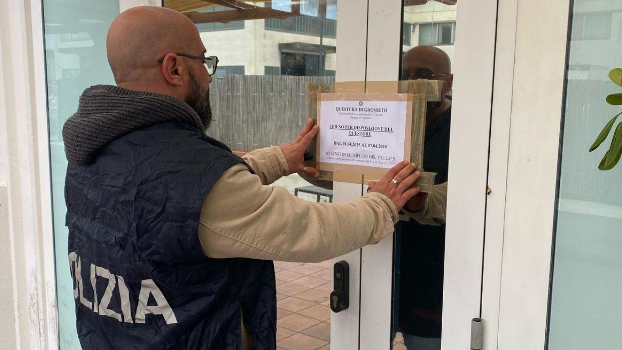 
	Il provvedimento di chiusura temporanea disposto dalla questura di Grosseto

